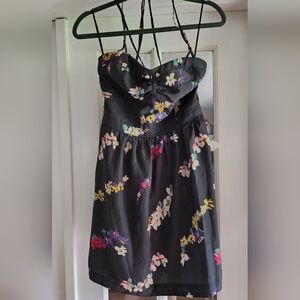 American Eagle Outfitters Black Floral Midi Dress